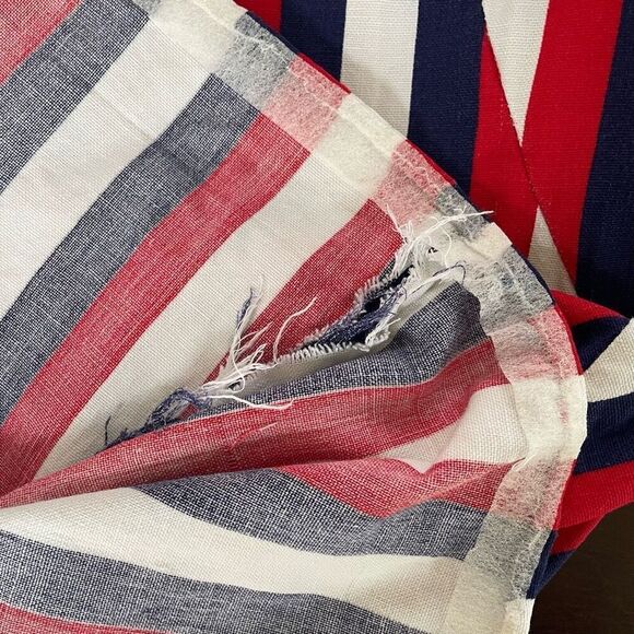 Vintage 60s Mod Stripe GoGo Mini Dress Red Blue S - Picture 9 of 9